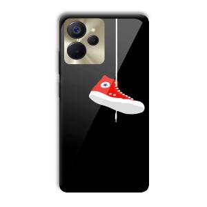 Red Sneaker Customized Printed Glass Back Cover for Realme 9i 5G