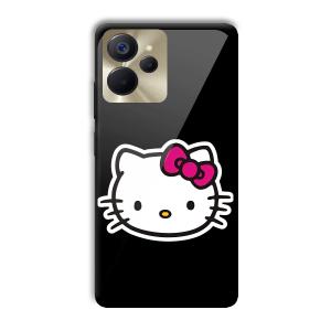 Cute Kitty Customized Printed Glass Back Cover for Realme 9i 5G