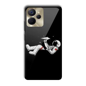 Lazy Astronaut Customized Printed Glass Back Cover for Realme 9i 5G