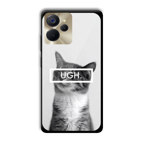 UGH Irritated Cat Customized Printed Glass Back Cover for Realme 9i 5G
