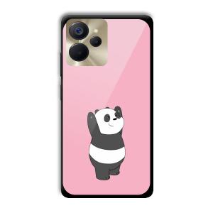 Pink Panda Customized Printed Glass Back Cover for Realme 9i 5G