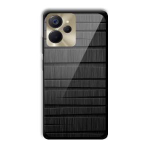 Black Wooden Pattern Customized Printed Glass Back Cover for Realme 9i 5G
