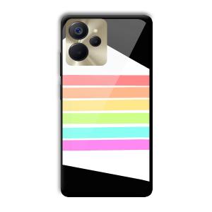Colorful Stripes Customized Printed Glass Back Cover for Realme 9i 5G