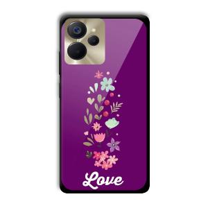 Purple Love Customized Printed Glass Back Cover for Realme 9i 5G