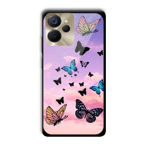 Butterflies Customized Printed Glass Back Cover for Realme 9i 5G