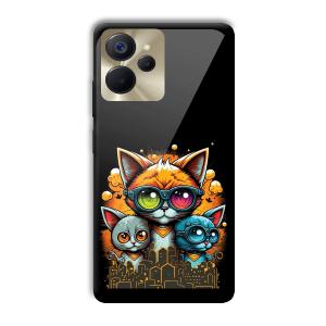 Cats Customized Printed Glass Back Cover for Realme 9i 5G