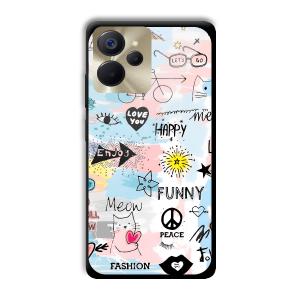 Illustrations Customized Printed Glass Back Cover for Realme 9i 5G