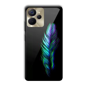 Neon Feather Customized Printed Glass Back Cover for Realme 9i 5G