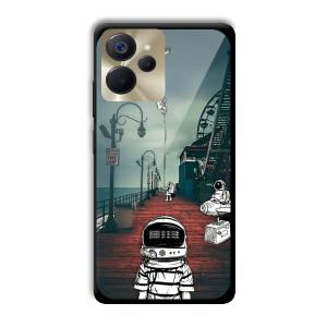Little Astronaut Customized Printed Glass Back Cover for Realme 9i 5G