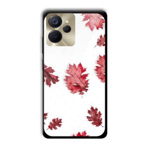 Red Leaves Customized Printed Glass Back Cover for Realme 9i 5G