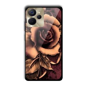 Brown Rose Customized Printed Glass Back Cover for Realme 9i 5G