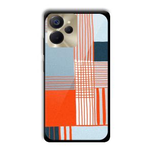 Orange Stripes Customized Printed Glass Back Cover for Realme 9i 5G