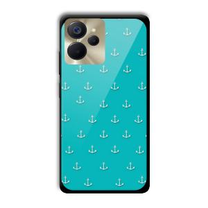 Teal Anchor Customized Printed Glass Back Cover for Realme 9i 5G