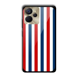Red and Blue Customized Printed Glass Back Cover for Realme 9i 5G