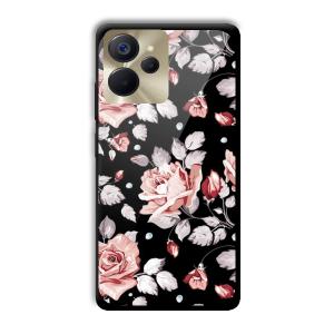 Flowery Design Customized Printed Glass Back Cover for Realme 9i 5G