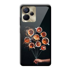 Coffee Cups Customized Printed Glass Back Cover for Realme 9i 5G