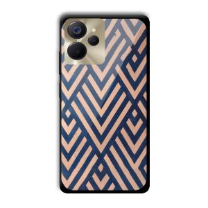 Gold and Blue Customized Printed Glass Back Cover for Realme 9i 5G