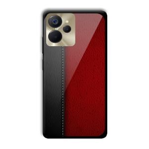 Leather Texture Customized Printed Glass Back Cover for Realme 9i 5G