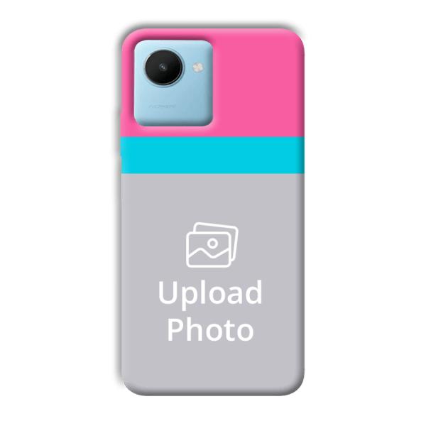 Pink & Sky Blue Customized Printed Back Cover for Realme C30s