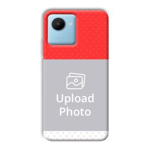 Red White Customized Printed Back Cover for Realme C30s