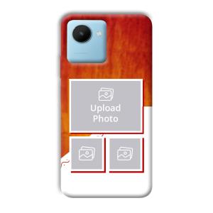 Red White Background Customized Printed Back Cover for Realme C30s