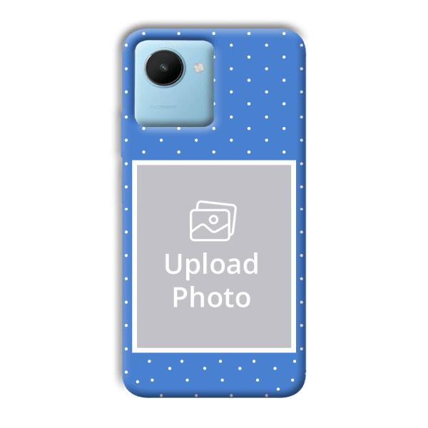 Sky Blue White Customized Printed Back Cover for Realme C30s