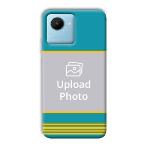 Yellow Blue Design Customized Printed Back Cover for Realme C30s