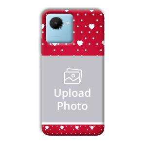 White Hearts Customized Printed Back Cover for Realme C30s
