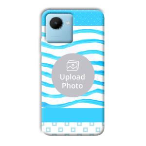 Blue Wavy Design Customized Printed Back Cover for Realme C30s