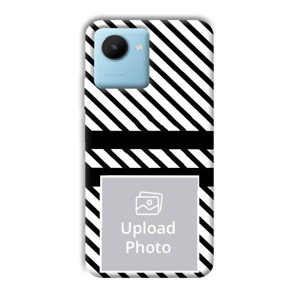 White Black Customized Printed Back Cover for Realme C30s