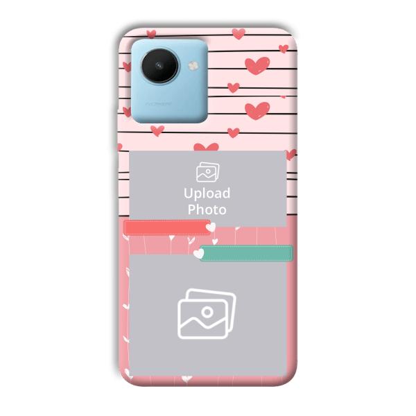Pink Hearts Customized Printed Back Cover for Realme C30s