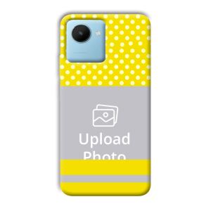 White & Yellow Customized Printed Back Cover for Realme C30s