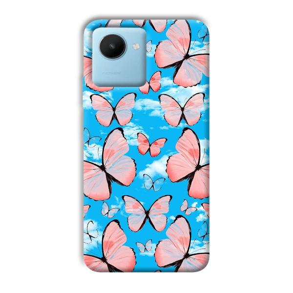 Pink Butterflies Phone Customized Printed Back Cover for Realme C30s