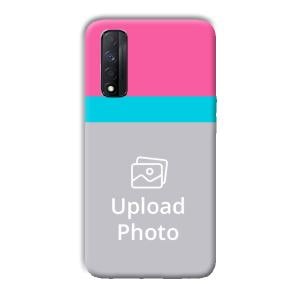 Pink & Sky Blue Customized Printed Back Cover for Realme Narzo 30