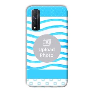 Blue Wavy Design Customized Printed Back Cover for Realme Narzo 30