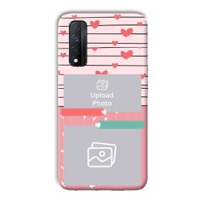 Pink Hearts Customized Printed Back Cover for Realme Narzo 30