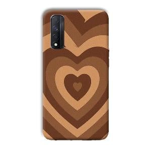 Brown Hearts Phone Customized Printed Back Cover for Realme Narzo 30