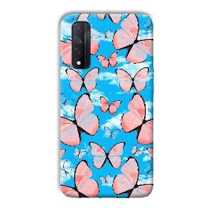 Pink Butterflies Phone Customized Printed Back Cover for Realme Narzo 30