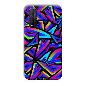 Blue Triangles Phone Customized Printed Back Cover for Realme Narzo 30
