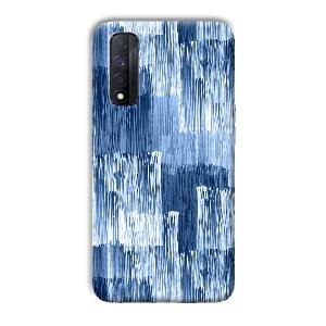 Blue White Lines Phone Customized Printed Back Cover for Realme Narzo 30