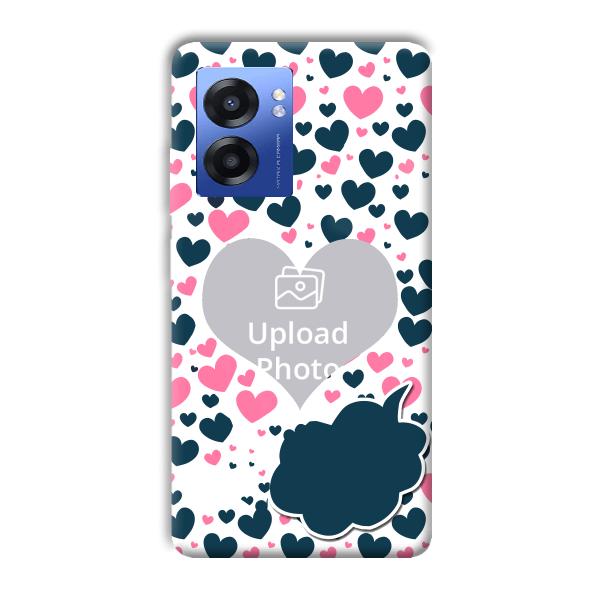 Blue & Pink Hearts Customized Printed Back Cover for Realme Narzo 50 5G