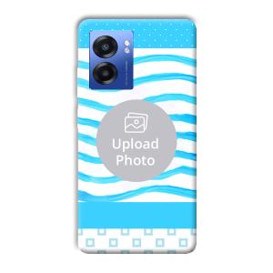Blue Wavy Design Customized Printed Back Cover for Realme Narzo 50 5G