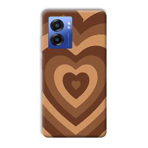 Brown Hearts Phone Customized Printed Back Cover for Realme Narzo 50 5G