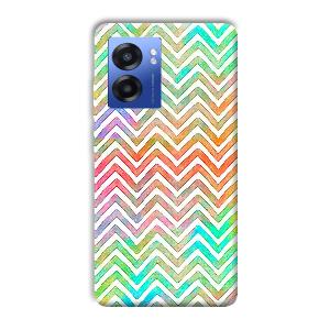 White Zig Zag Pattern Phone Customized Printed Back Cover for Realme Narzo 50 5G