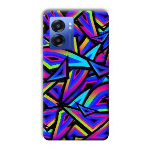 Blue Triangles Phone Customized Printed Back Cover for Realme Narzo 50 5G
