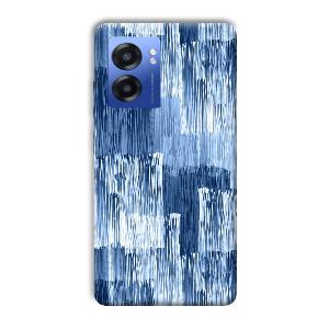 Blue White Lines Phone Customized Printed Back Cover for Realme Narzo 50 5G