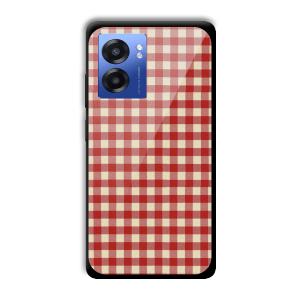 Red Checks Customized Printed Glass Back Cover for Realme Narzo 50 5G