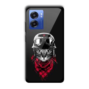 Rider Cat Customized Printed Glass Back Cover for Realme Narzo 50 5G