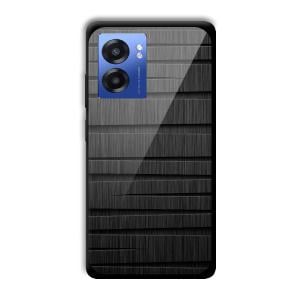 Black Wooden Pattern Customized Printed Glass Back Cover for Realme Narzo 50 5G