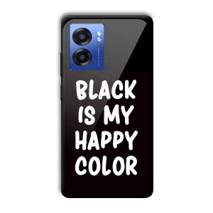 Black is My Happy Color Customized Printed Glass Back Cover for Realme Narzo 50 5G